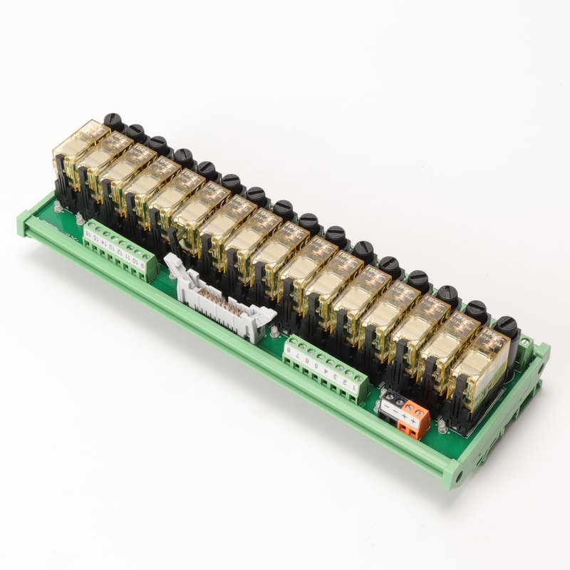 RT-K16CC-F Fused RJ relay module with 16-channel MIL input