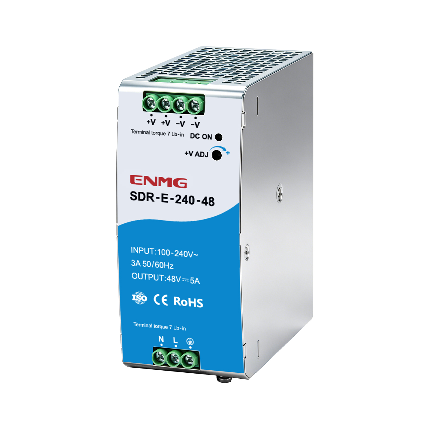 SDR-E Active-PFC DIN-rail power supplies in a 54 mm housing